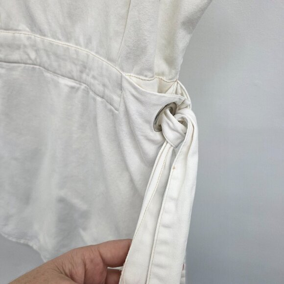 Sincerely Jules White Belted Sleeveless Romper Size Large Beach Resortwear - Picture 5 of 11